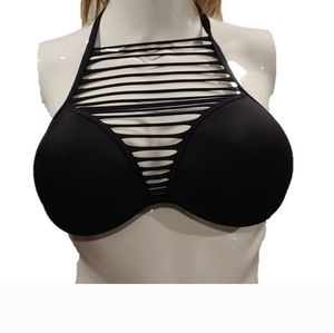 Victoria's Secret Swimwear Bikini Top "The Hottie Halter" Black Size 36C